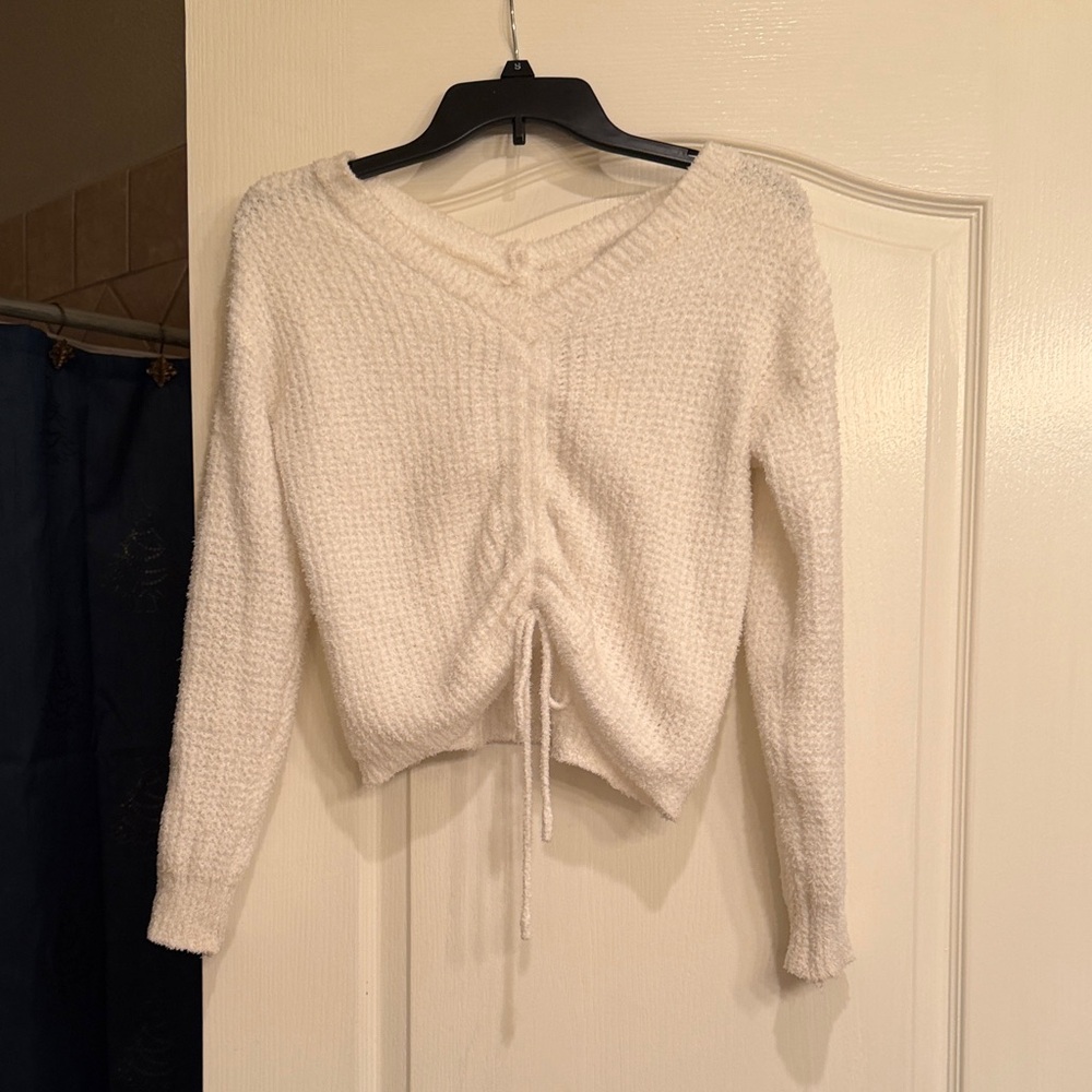 Cozy White V-Neck Sweater